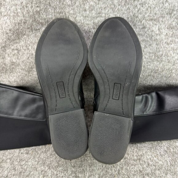 ✅Womens 9M Nicole Tess Black Knee-High Riding Boots Side-Zip Double Buckle Strap - Picture 4 of 13